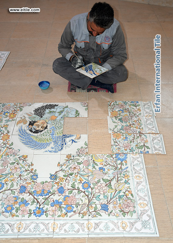 Hand painting pictures on tiles, www.eitile.com