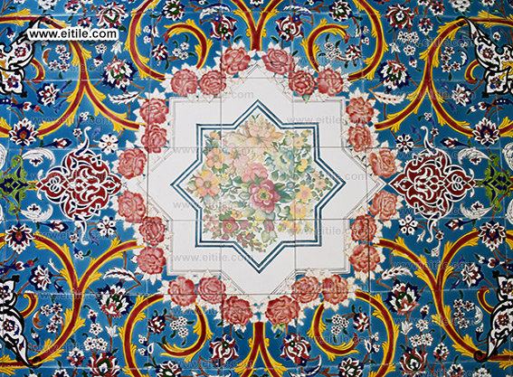 Handmade floor ceramics with carpet design, www.eitile.com