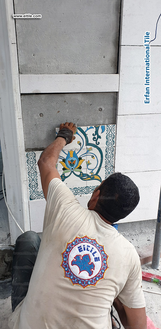 Supplier of Islamic tile panels for Eydhafushi mosque in Maldives, www.eitile.com