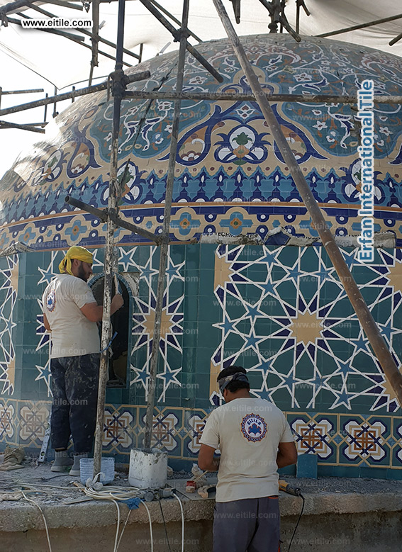 Iraq, Sulaimaniyah grand mosque dome tile supplier, www.eitile.com