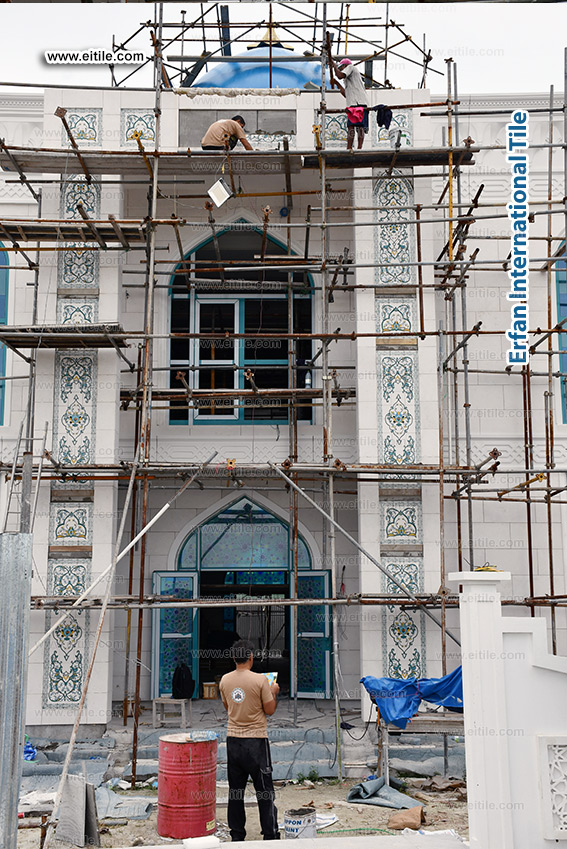 Supplier of Islamic tile panels for Eydhafushi mosque in Maldives, www.eitile.com