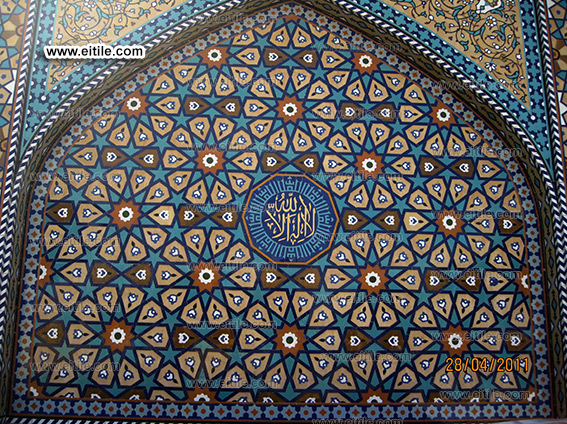 Handcrafted Girih mosaic tiles for mosque decoration, www.eitile.com