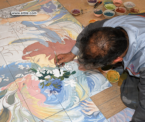 Prof. Farshchiyan paintings on tile panel, www.eitile.com