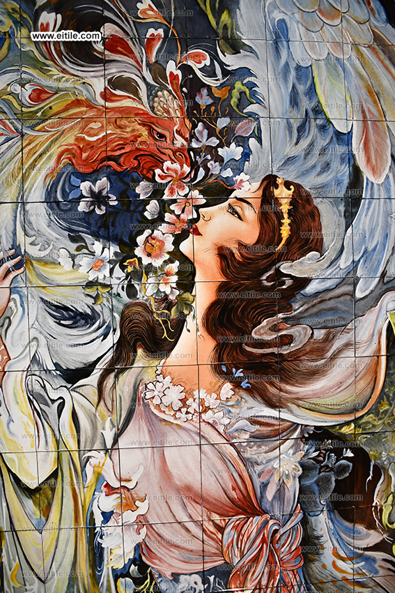 women face painting on tiles, www.eitile.com