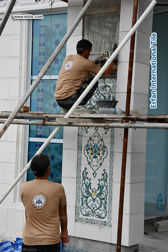 Supplier of Islamic tile panels for Eydhafushi mosque in Maldives, www.eitile.com