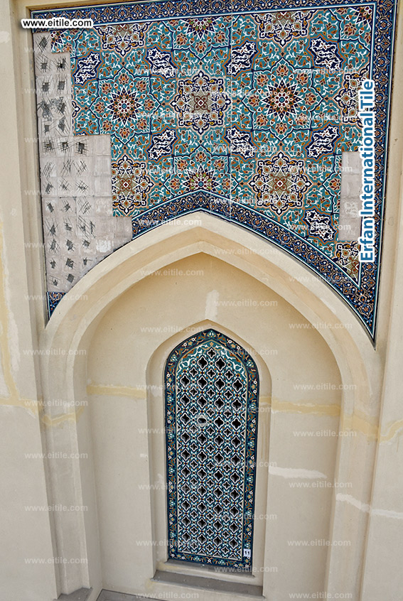 Oman, Sohar Sultan Qaboos mosque tile repair & restoration work, www.eitile.com