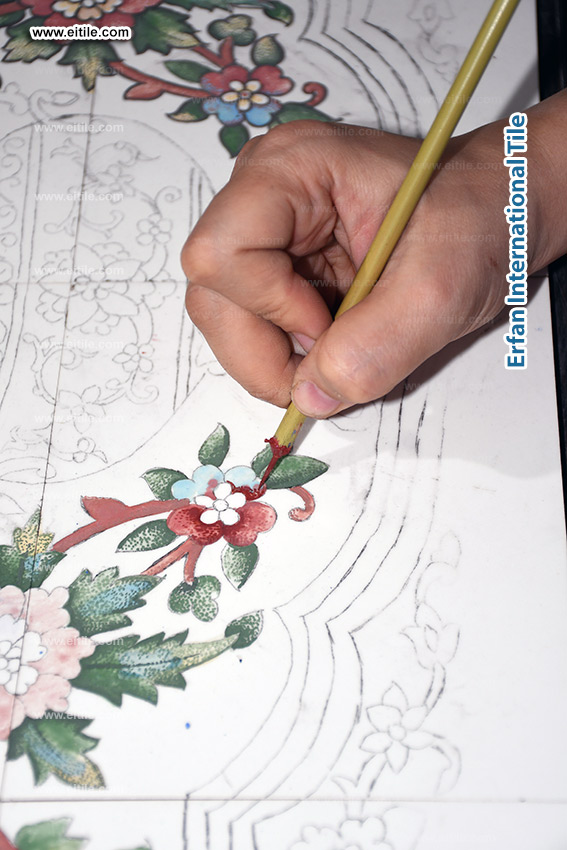 Experience the elegance of decorative wall tile frames, carefully designed, hand-painted, and manufactured by EITILE at www.eitile.com