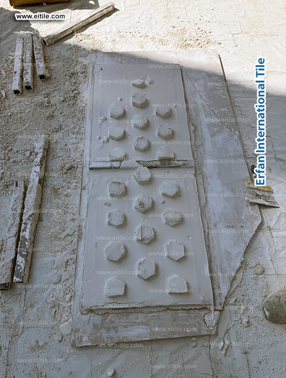 Handmade decorative tiles for the dome&rsquo;s neck windows, combining geometric and floral designs in seven-color craftsmanship, www.eitile.com