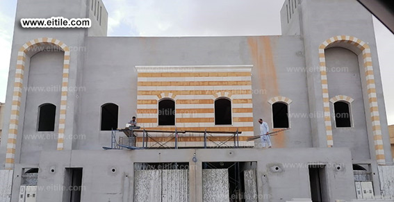 KSA Private Villa Facade — Eitile’s custom polychromic tile artistry on full display, www.eitile.com