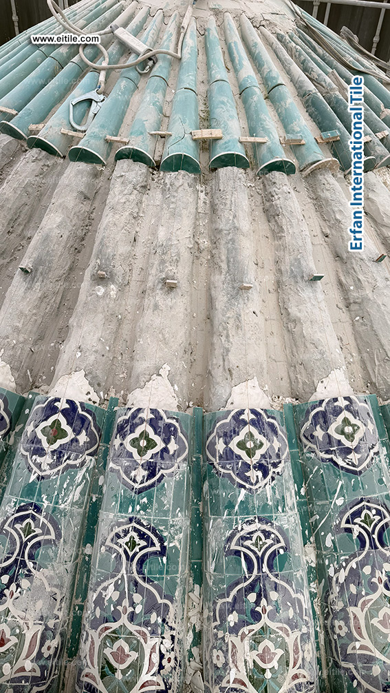 Samarkand Imam Al Moturidi's mausoleum dome tile work, www.eitile.com