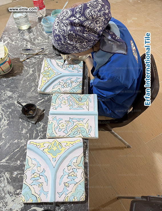 Samarkand Imam Al Moturidi's mausoleum dome glazed ceramic renovation work, www.eitile.com