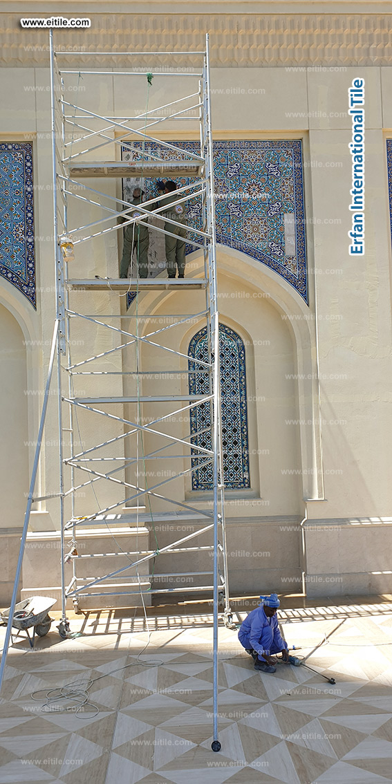Oman, Sohar Sultan Qaboos mosque tile repair & restoration work, www.eitile.com