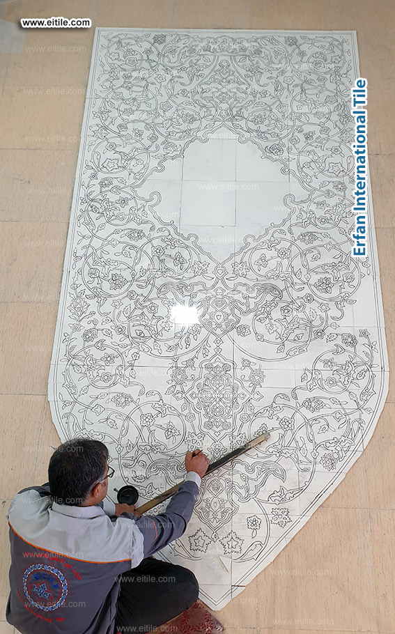 Islamic calligraphy tile panels for interior and exterior decor, supported worldwide by Eitile, www.eitile.com