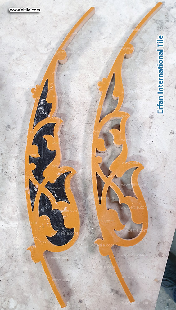 Waterjet-cut mosaic tiles by Eitile deliver perfect shapes for authentic Persian tile panels, www.eitile.com.