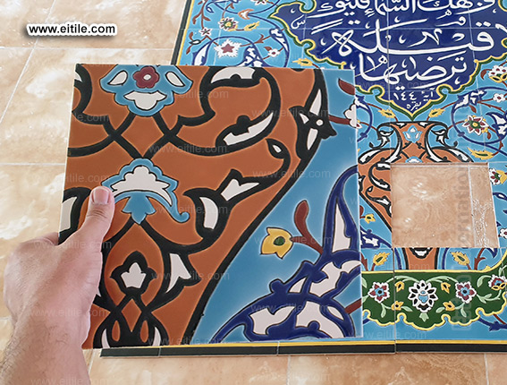Islamic calligraphy tile panels for interior and exterior decor, supported worldwide by Eitile, www.eitile.com