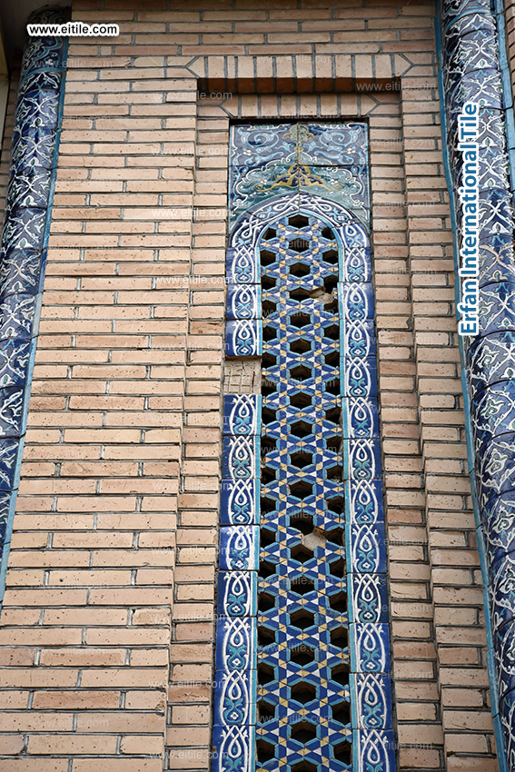 Handcrafted façade tiles with intricate geometric and floral motifs for airflow and decoration, www.eitile.com Handcrafted façade tiles with intricate geometric and floral motifs for airflow and decoration, www.eitile.com