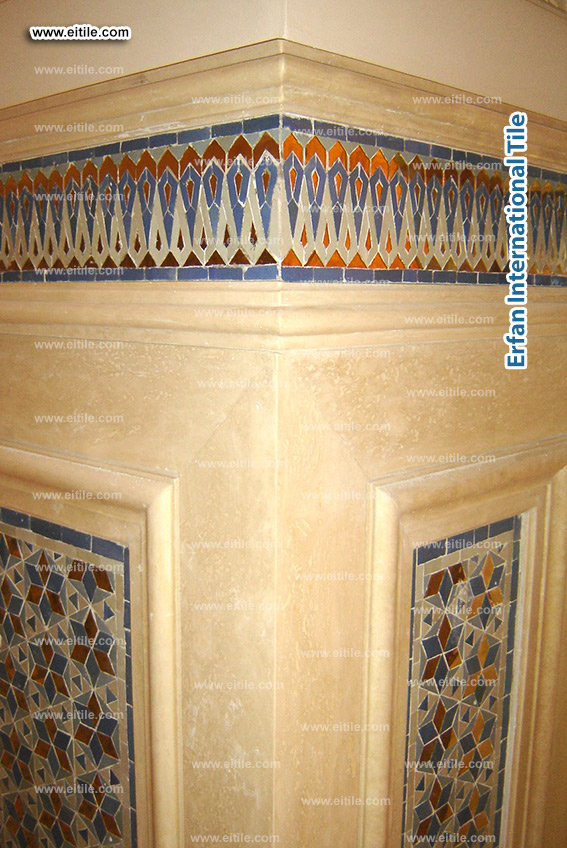 Beautifully installed handmade mosaic tiles showcasing Persian craftsmanship, www.eitile.com