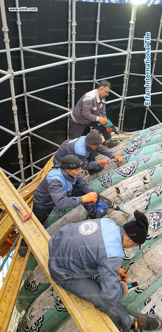Samarkand Imam Al Moturidi's mausoleum tile work, www.eitile.com Samarkand Imam Al Moturidi's mausoleum tile work, www.eitile.com