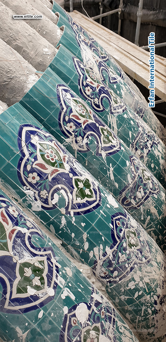 Imam Al Moturidi's mausoleum dome tile work, www.eitile.com