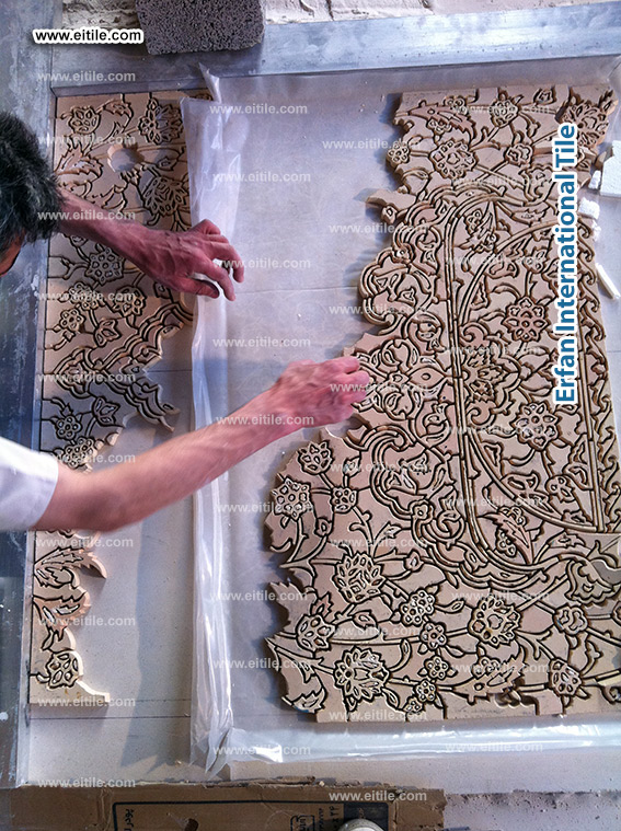 Eitile designed this intricate floral mosaic tile panel exclusively for royal palaces in Oman, www.eitile.com Eitile designed this intricate floral mosaic tile panel exclusively for royal palaces in Oman, www.eitile.com