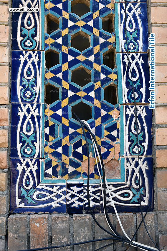 Handcrafted façade tiles with intricate geometric and floral motifs for airflow and decoration, www.eitile.com Handcrafted façade tiles with intricate geometric and floral motifs for airflow and decoration, www.eitile.com