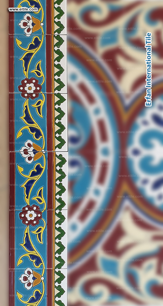 Traditional handmade border tiles for backsplash, www.eitile.com